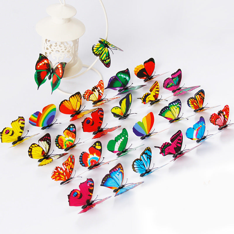 7cm Realistic 3D Butterfly Decor - Vibrant Garden Vase Accents & Bedroom Wall Art (Handcrafted Ornamental Butterflies)