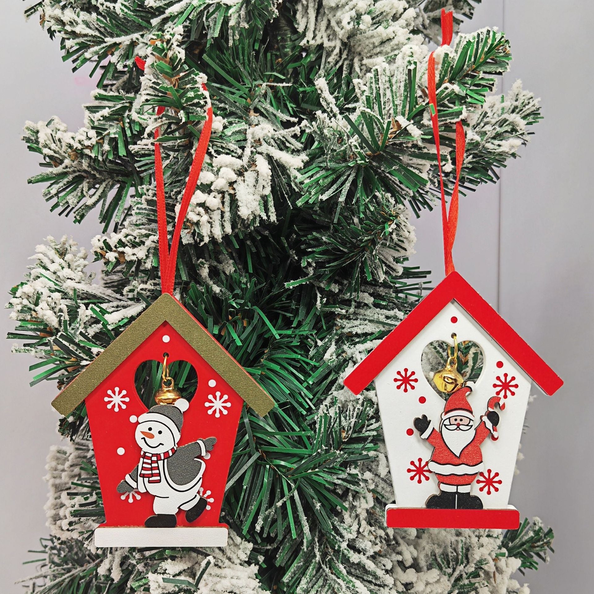 Christmas Story Ornament Collection, Themed Hand-Painted Wood Set for Narrative Tree Decor, Coordinated Angel Reindeer Bell Star Grouping, Rustic Farmhouse Holiday Scene Creator