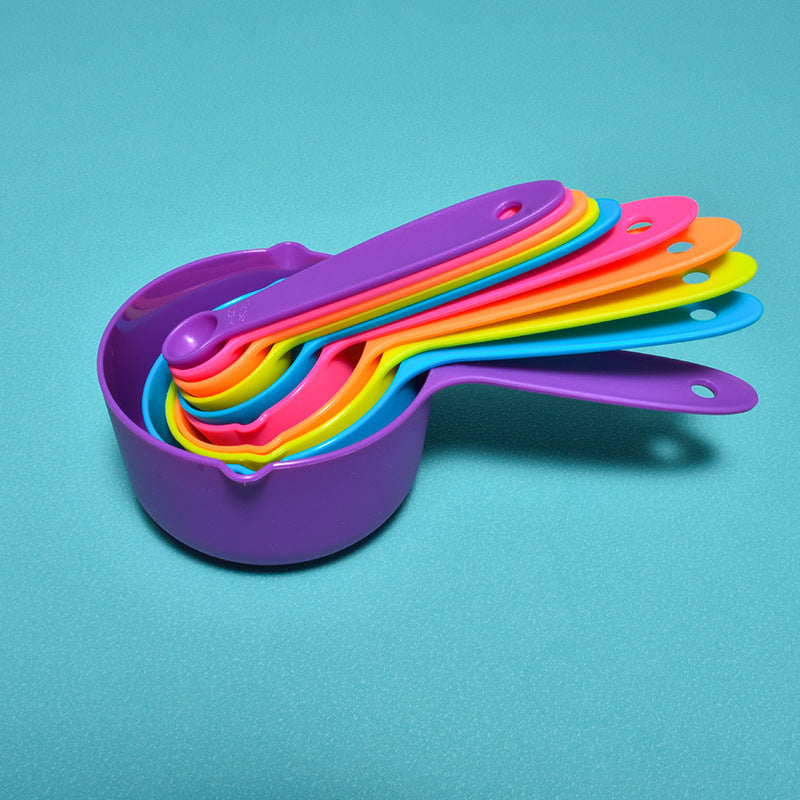 Colorful Measuring Cups and Spoons Set - Precise Kitchen Tools for Baking, Tea Leaves, Sugar with Clear Graduation Marks