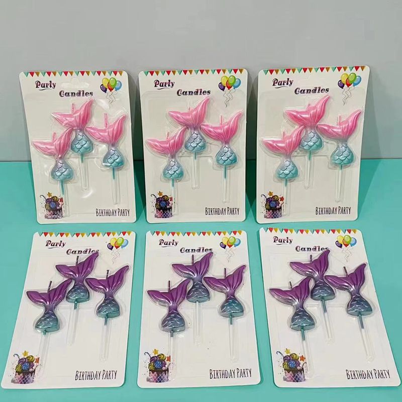 Mermaid Tail Glitter Candles  - Magical Cake Topper Decor for Birthday Parties, Ocean-Themed Weddings & Celebration Cakes