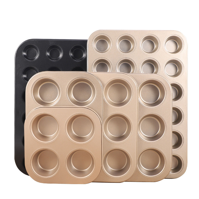 Professional Carbon Steel Cupcake & Muffin Pan - Non-Stick Baking Tray for Repostería, Puddings & Oven Baking