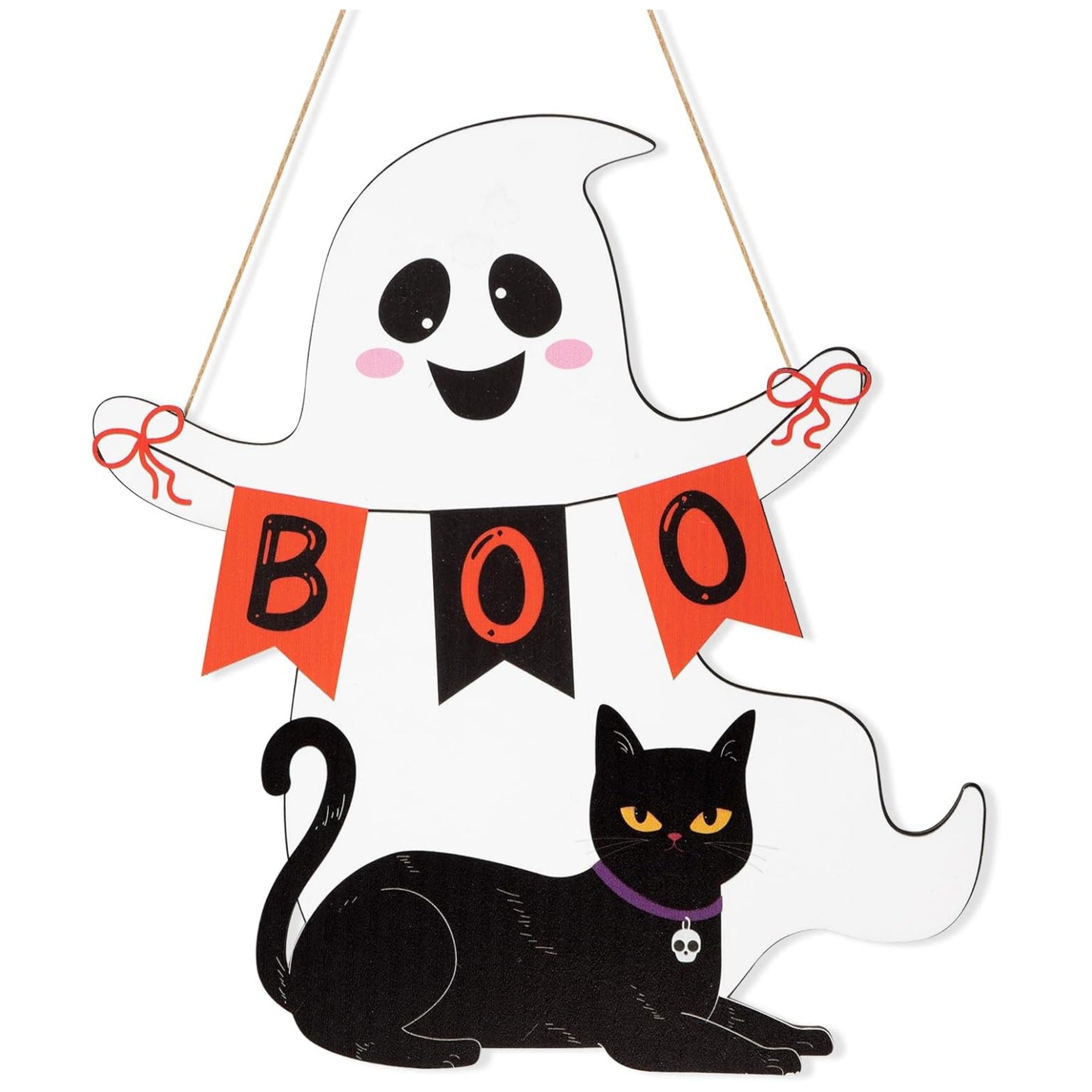 Multipurpose Halloween Door Sign for Home & Business, Wooden Wall Decor for Classroom Party & Office Event, Festive Café Restaurant Holiday Display, Easy-Hang Spooky Decor