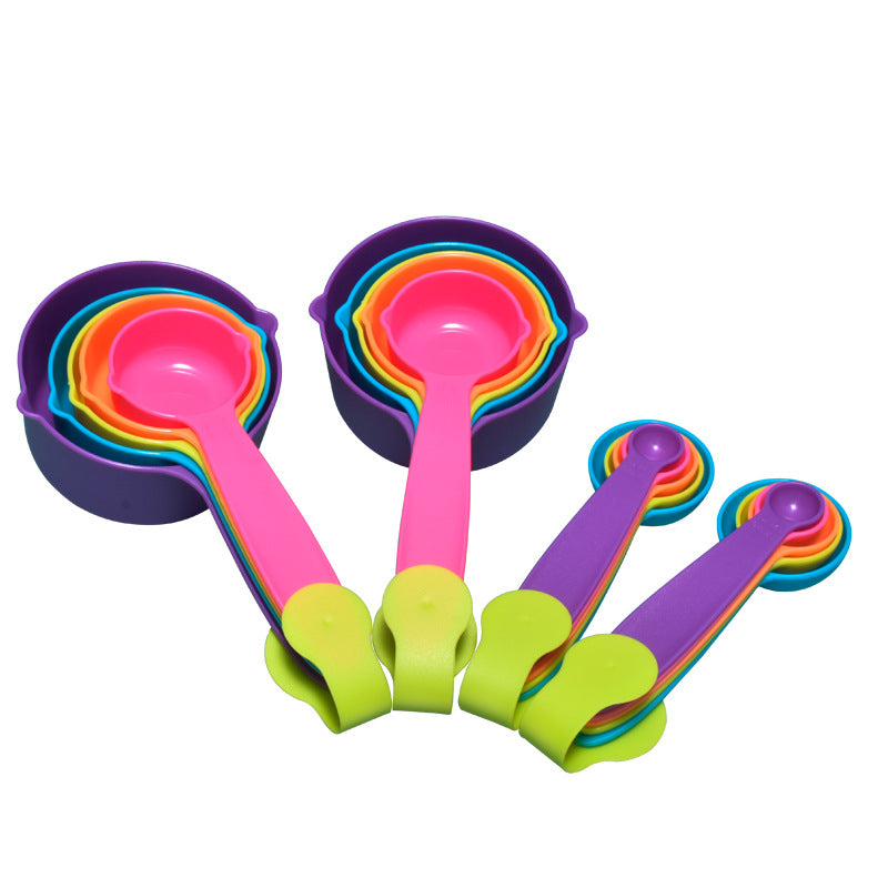 Colorful Measuring Cups and Spoons Set - Precise Kitchen Tools for Baking, Tea Leaves, Sugar with Clear Graduation Marks