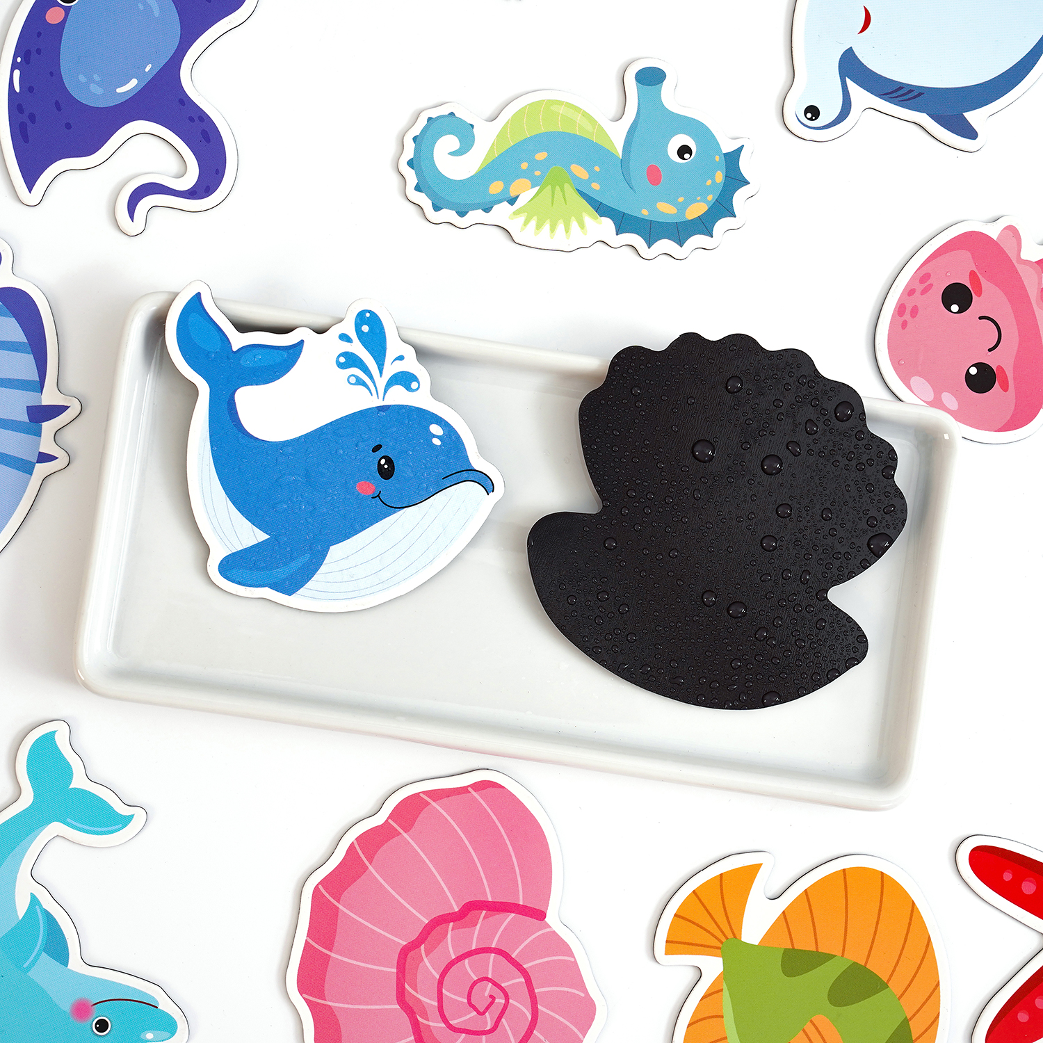 Underwater World Magnetic Set | Soft Ocean Creature Magnets, Sea Life Educational Toys for Toddlers & Preschool Learning