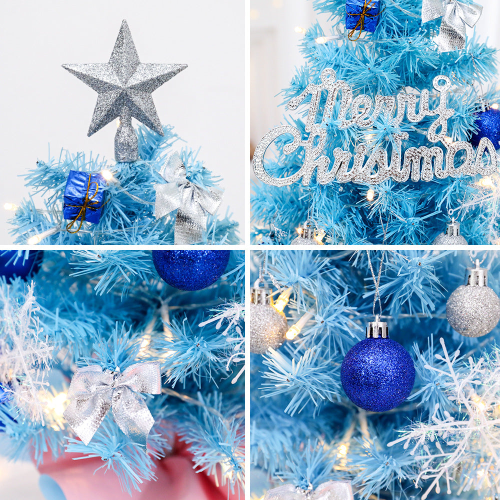 Blue Theme Party Christmas Tree Set, Coordinated Mini Tree with Matching Decorations, 45/60cm Event Centerpiece for Winter Weddings & Celebrations, Custom Color Holiday Display