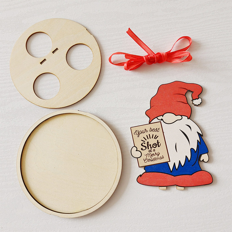 Christmas Mini Wooden Wine Rack, Mini Liquor Bottle Holder Wooden Christmas Penguin Elk Gnomes Wine Rack Gifts for Beverages