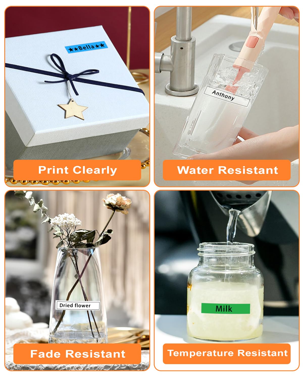 Compatible with Brother Label Tape TZe TZ Tape 6mm 1/4" Label Maker Tape TZe-111 TZe 211 411 511 611 711 Laminated Labels for Brother PT-D210 PT-H110 PTD400 PT1280 PTP300BT P700, 6 Pack/1pcs bulk packing