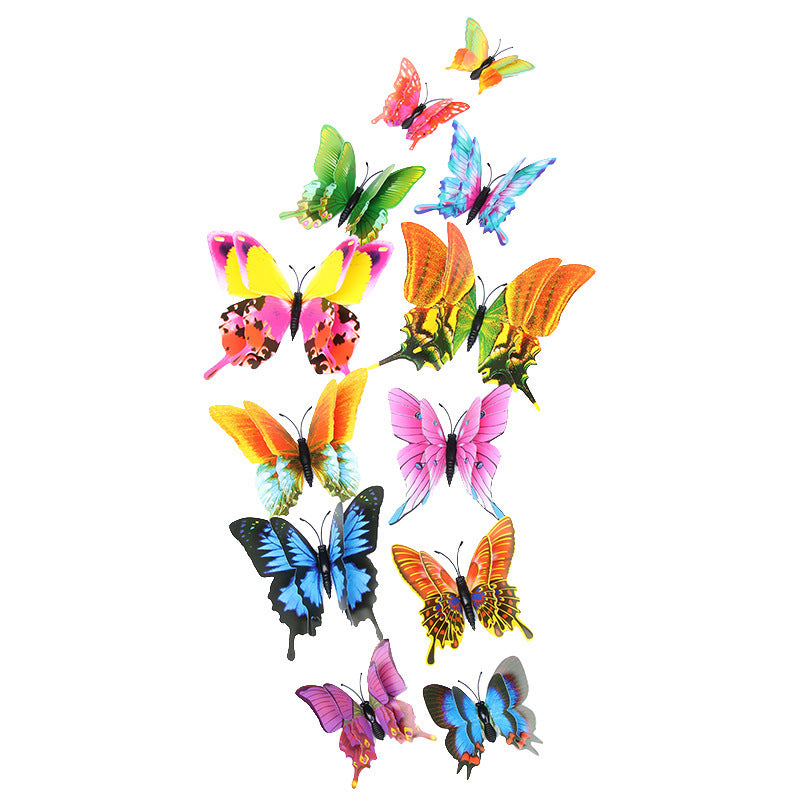 12-Piece Swallowtail Butterfly Set - Double-Layer Magnetic PVC Wall Decals (Waterproof & Removable) for Living Room Decor