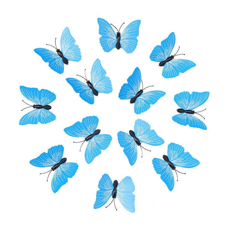 Solid Color 3D Butterfly Wall Art (6-12cm) - Realistic Decorative Butterfly Stickers & Craft Ornaments