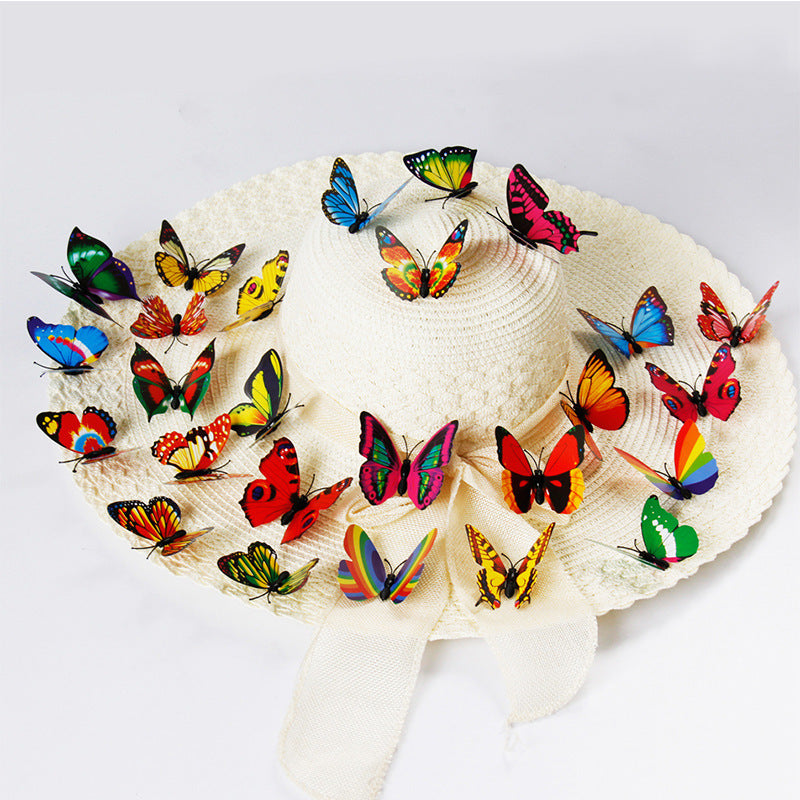 7cm Realistic 3D Butterfly Decor - Vibrant Garden Vase Accents & Bedroom Wall Art (Handcrafted Ornamental Butterflies)
