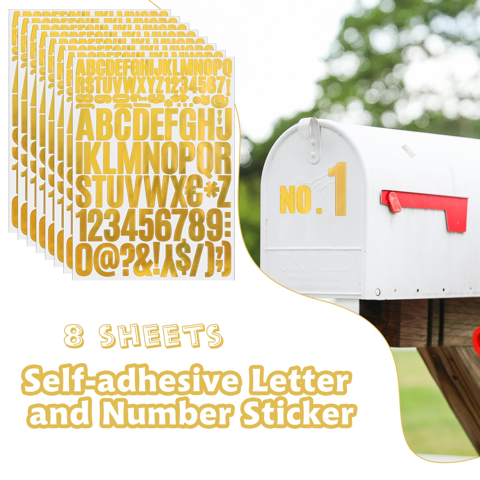 Gold Foil Letter Stickers for Graduation Caps – DIY Waterproof Self-Adhesive Alphabet, Numbers & Symbols (Silver Foil Option Included)