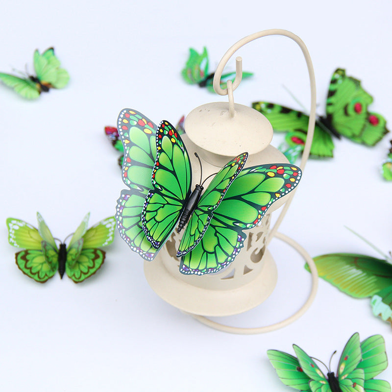 Double-Layer 3D Realistic Butterfly Wall Stickers - Bulk Wholesale Removable Decals for Living Room, Home Decor (Self-Adhesive, Aesthetic Wall Art, Creative Background Decoration)