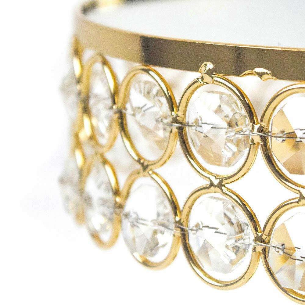 Luxury Dessert Tower Set | Silver Metal Cake Stands with Crystal Beads & Mirror Surface, 8" 10" 12" Tiered Display for Pastries Fruits Appetizers, Event Buffet Centerpiece