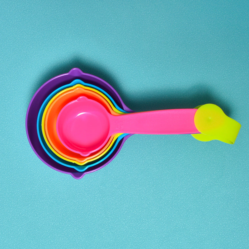 Colorful Measuring Cups and Spoons Set - Precise Kitchen Tools for Baking, Tea Leaves, Sugar with Clear Graduation Marks