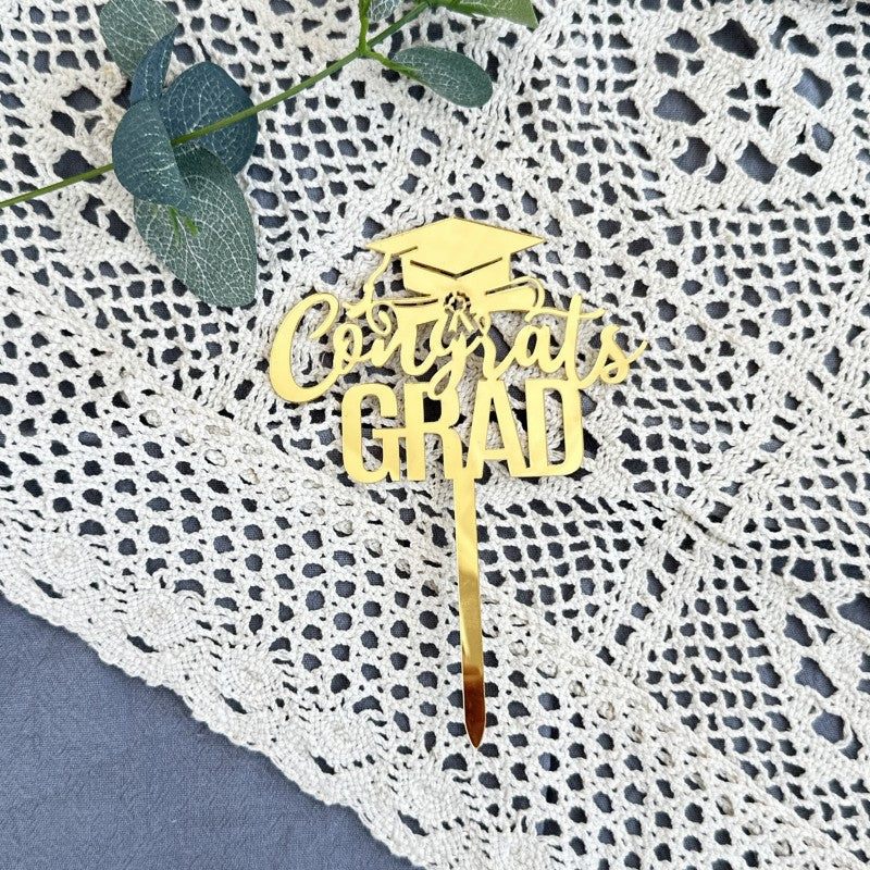 Graduation Cake Topper 2026, Congrats Grad Cake Topper for Graduation Party Cake Decoration Acrylic Congrats Grad Supplies