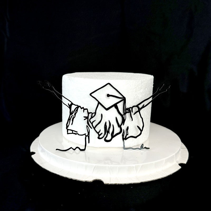 Gold Black Doctorial Hat Graduation Party Cake Toppers Acrylic Congratulations Graduation For Students Graduation Party Cake Decorations