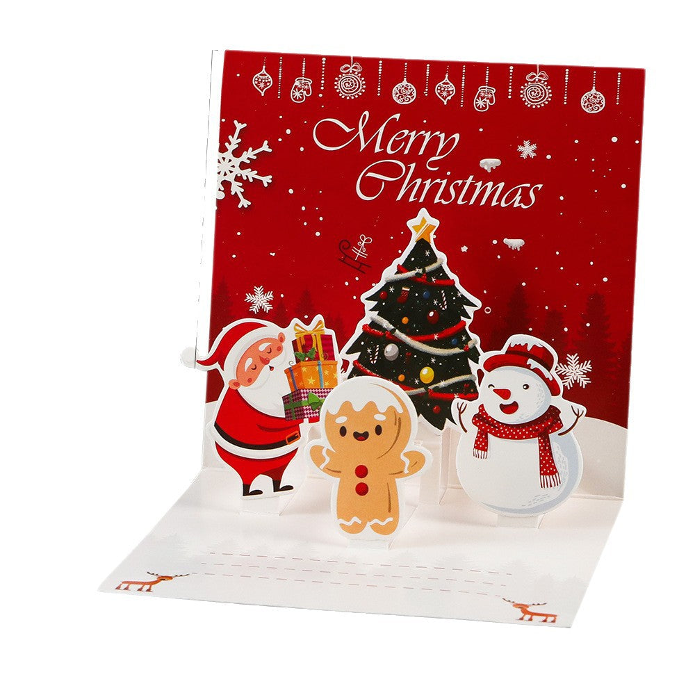 3D Pop-Up Christmas Greeting Card with Tree Design, Bulk Customizable for Corporate Gifts, Thanksgiving