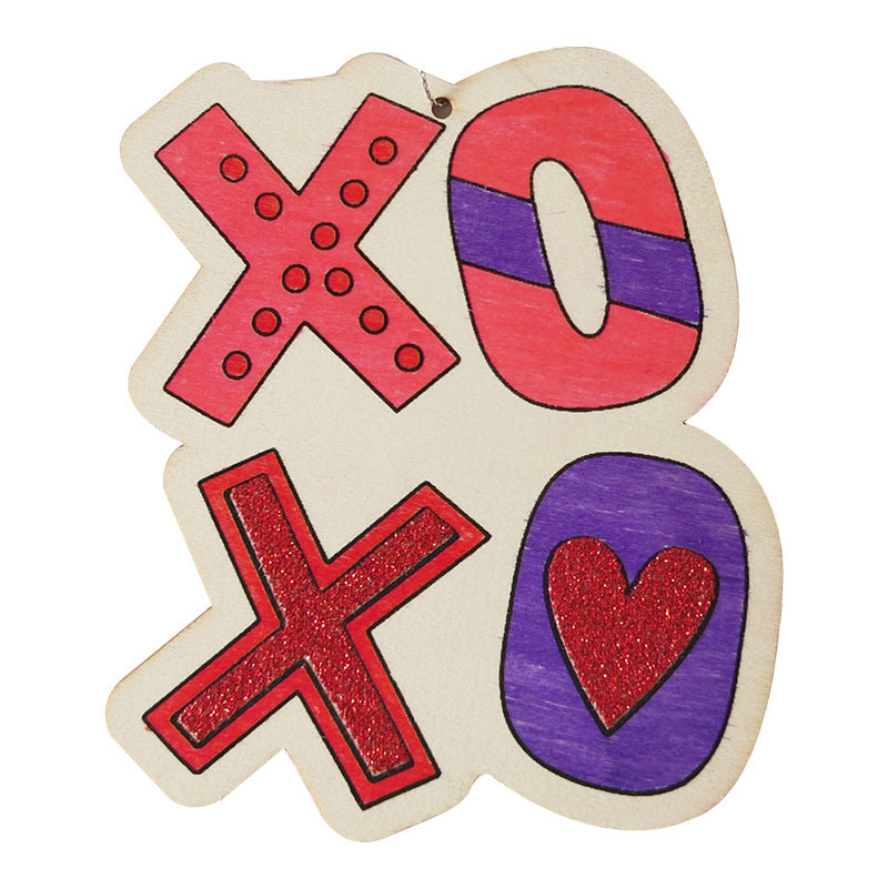 Couples DIY Wooden Ornament Kit for Valentine‘s Day， 5-Piece Heart Bear Bee Craft Set for Date Night， Personalized Love Token with Painting Supplies， Romantic Craft Activity for Partners