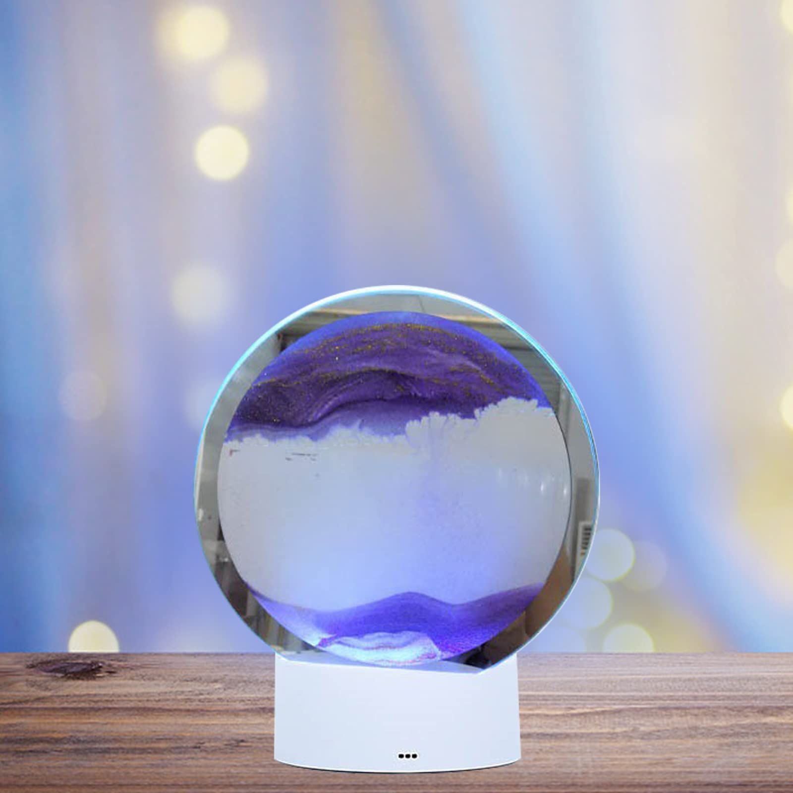 Dynamic Moving Sandscape Art Lamp, 3D Quicksand Painting with Colorful LED Light, Hypnotic Desktop Decor for Living Room & Bedroom, Creative Stress Relief Gift and Modern Home Art