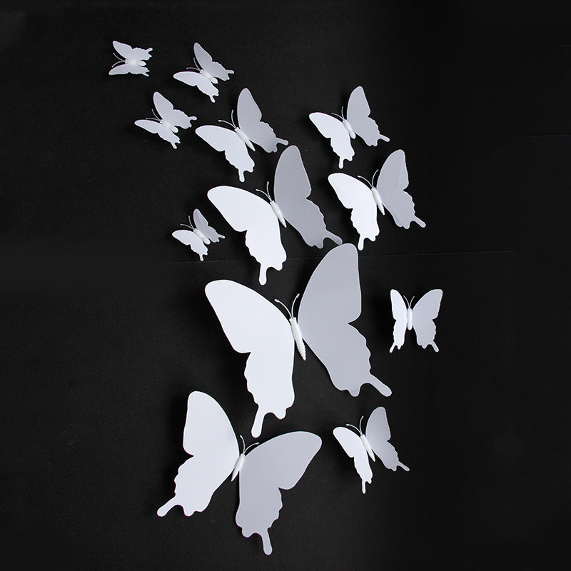 Single-Layer Pack of 12 Wedding Butterflies – Photography-Ready PVC Butterfly Wall Decor, 3D Butterfly Wall Stickers (Paintable)