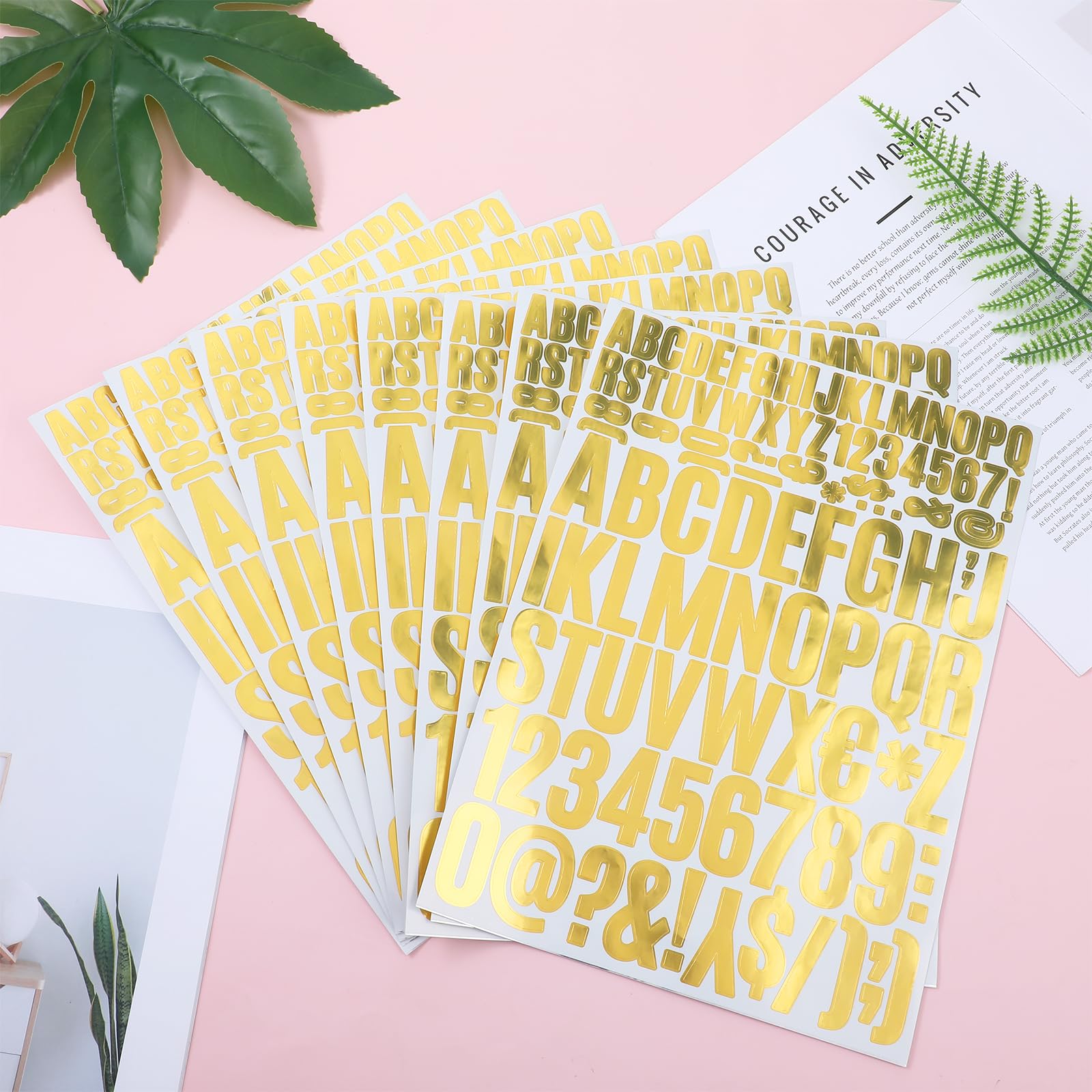 Gold Foil Letter Stickers for Graduation Caps – DIY Waterproof Self-Adhesive Alphabet, Numbers & Symbols (Silver Foil Option Included)