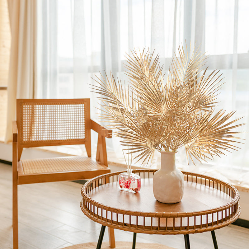 Gold Ginkgo Leaf Branches - Artificial Plants for DIY Wedding, Party, Home Decor, Flower Arrangement (Living Room, Centerpiece, Decorative Accessories)