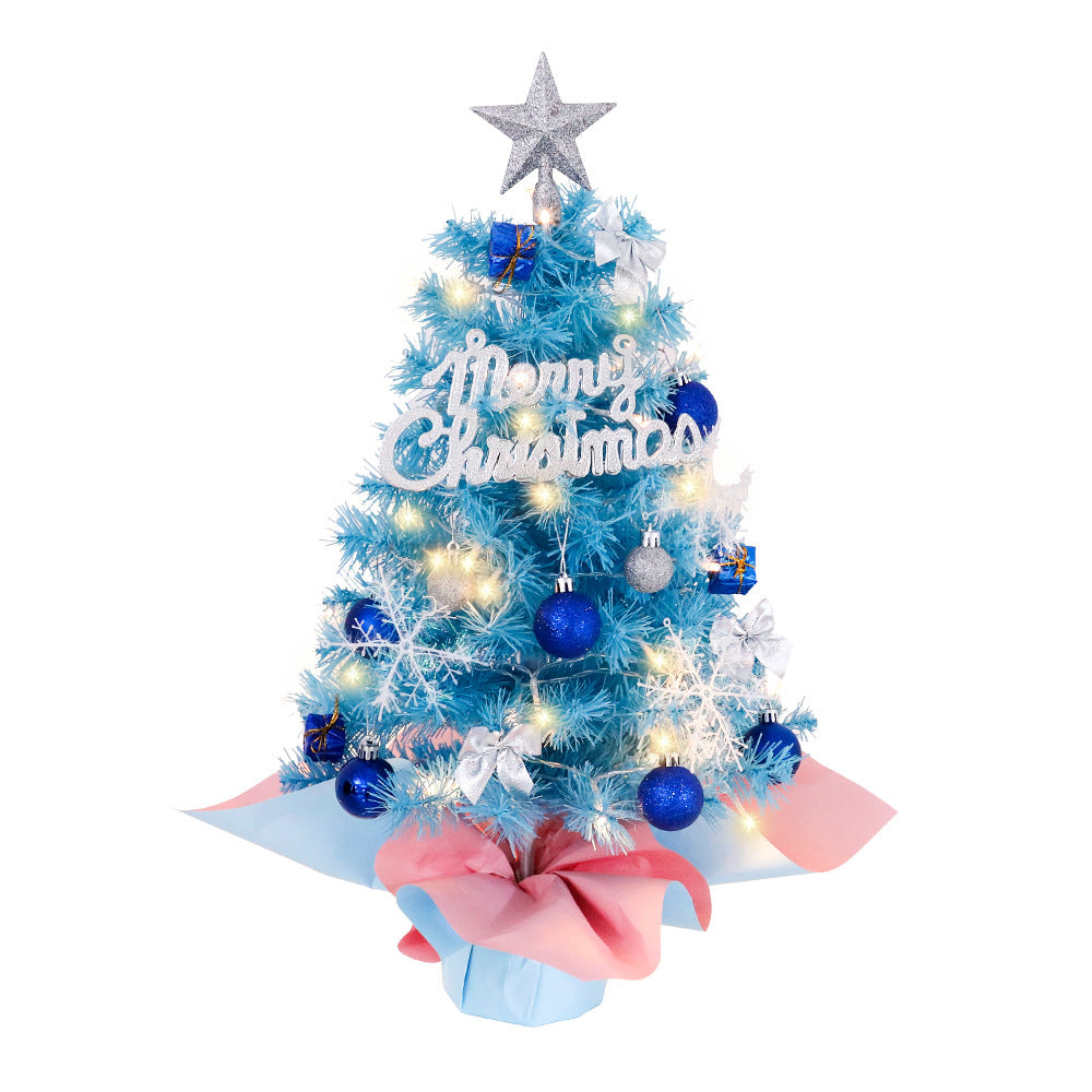 Blue Theme Party Christmas Tree Set, Coordinated Mini Tree with Matching Decorations, 45/60cm Event Centerpiece for Winter Weddings & Celebrations, Custom Color Holiday Display
