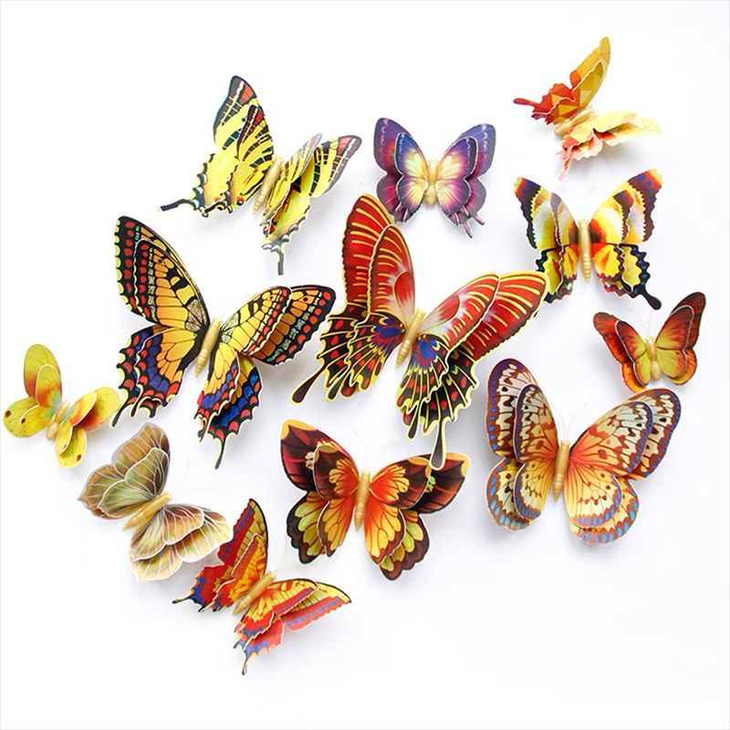 3D Metallic Gold & Silver Butterfly Wall Decals – Elegant Home Decor for Living Room, Bedroom & Display Windows (Modern & Stylish)