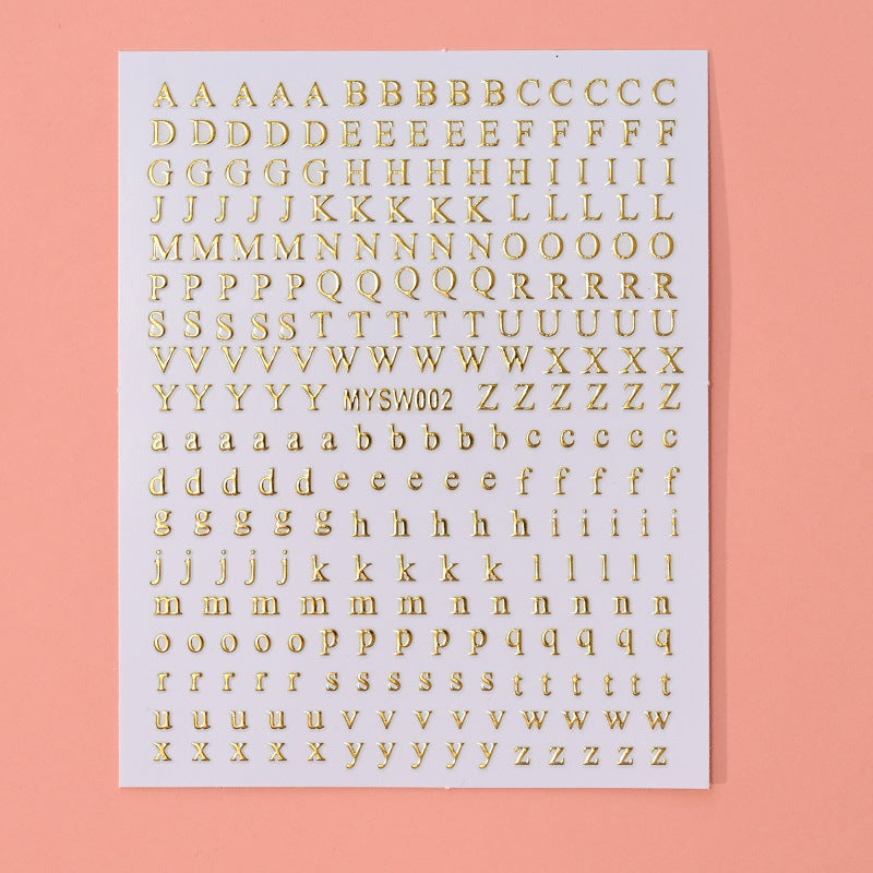 12-Color Fluorescent Nail Letter Stickers Set - Complete A-Z Alphabet (Upper & Lower Case) for School Nail Art Classes & Office Creativity