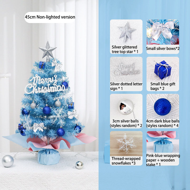 Blue Theme Party Christmas Tree Set, Coordinated Mini Tree with Matching Decorations, 45/60cm Event Centerpiece for Winter Weddings & Celebrations, Custom Color Holiday Display