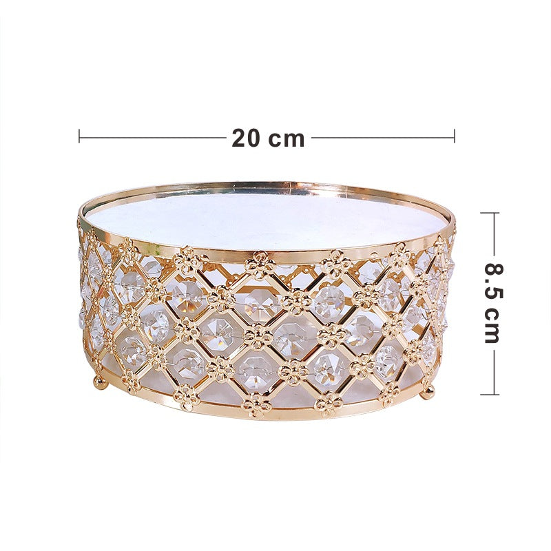 Luxury 3-Tier Gold Crystal Cake Stand Set with Mirror Plates - Elegant Wedding Cupcake & Dessert Tower Display