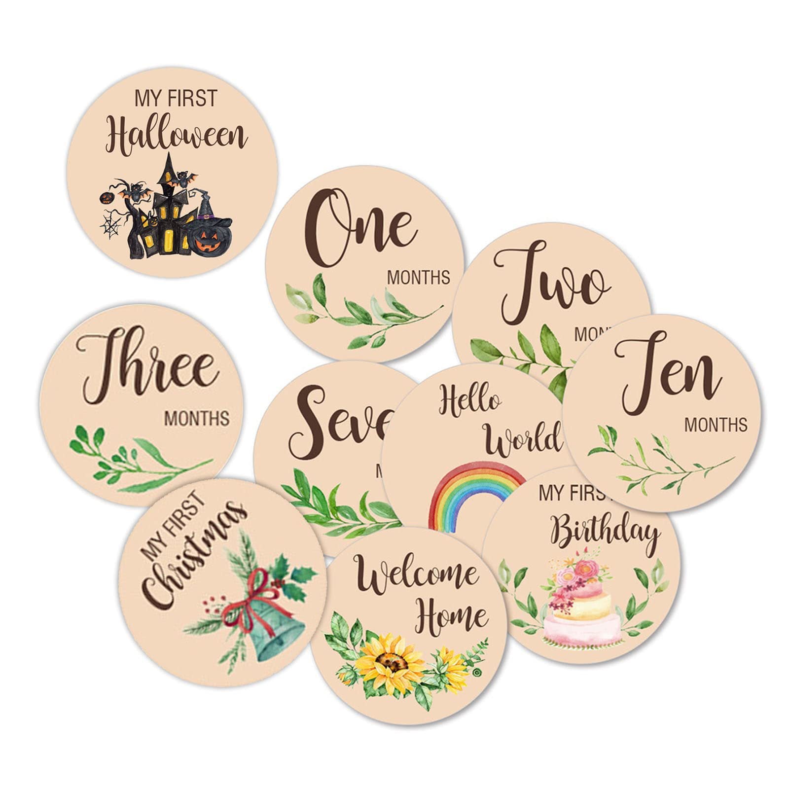 Baby’s First Year Milestone Discs, Complete 12-Month Wooden Photo Props Set, Monthly Growth Tracker for Newborn Photography, Keepsake Memory Collection for Parents