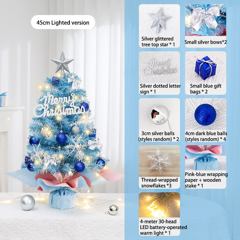 Blue Theme Party Christmas Tree Set, Coordinated Mini Tree with Matching Decorations, 45/60cm Event Centerpiece for Winter Weddings & Celebrations, Custom Color Holiday Display