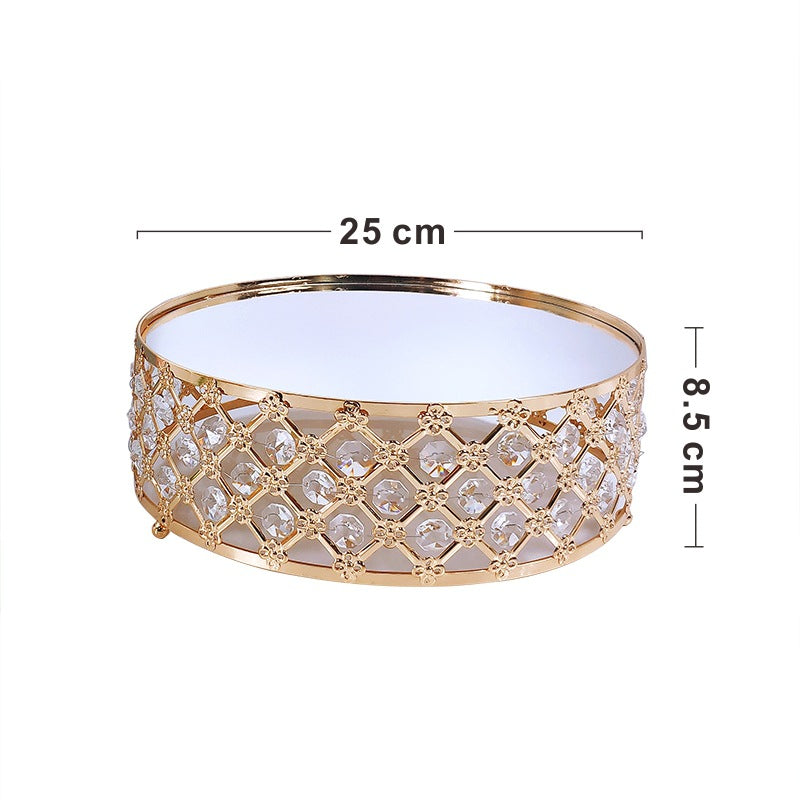 Luxury 3-Tier Gold Crystal Cake Stand Set with Mirror Plates - Elegant Wedding Cupcake & Dessert Tower Display