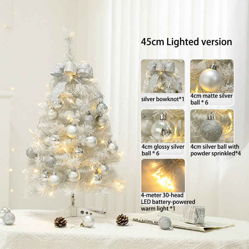 Warm White LED Mini Christmas Tree, Battery Powered Tabletop Tree with Cozy Glow, Flocked Artificial Tree Set for Bedside & Desk, Soothing Holiday Ambiance Light Decor