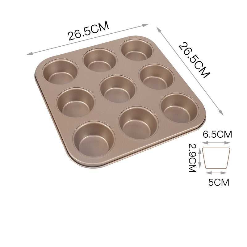 Professional Carbon Steel Cupcake & Muffin Pan - Non-Stick Baking Tray for Repostería, Puddings & Oven Baking