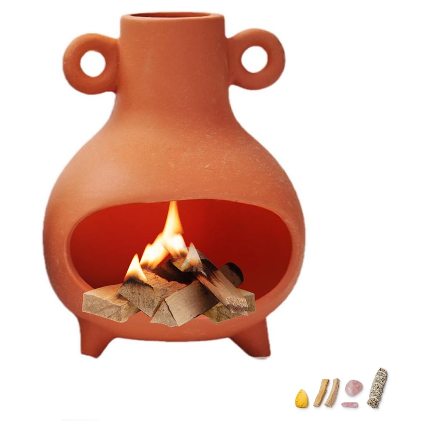 Handmade Palo Santo Holder, Meditation Incense Holder As Gift for Yoga Aromatherapy, Ceramic Incense Diffuser for Palo Santo Sticks Sage Tealight Wax and Cones Powder Stick Coil Incense