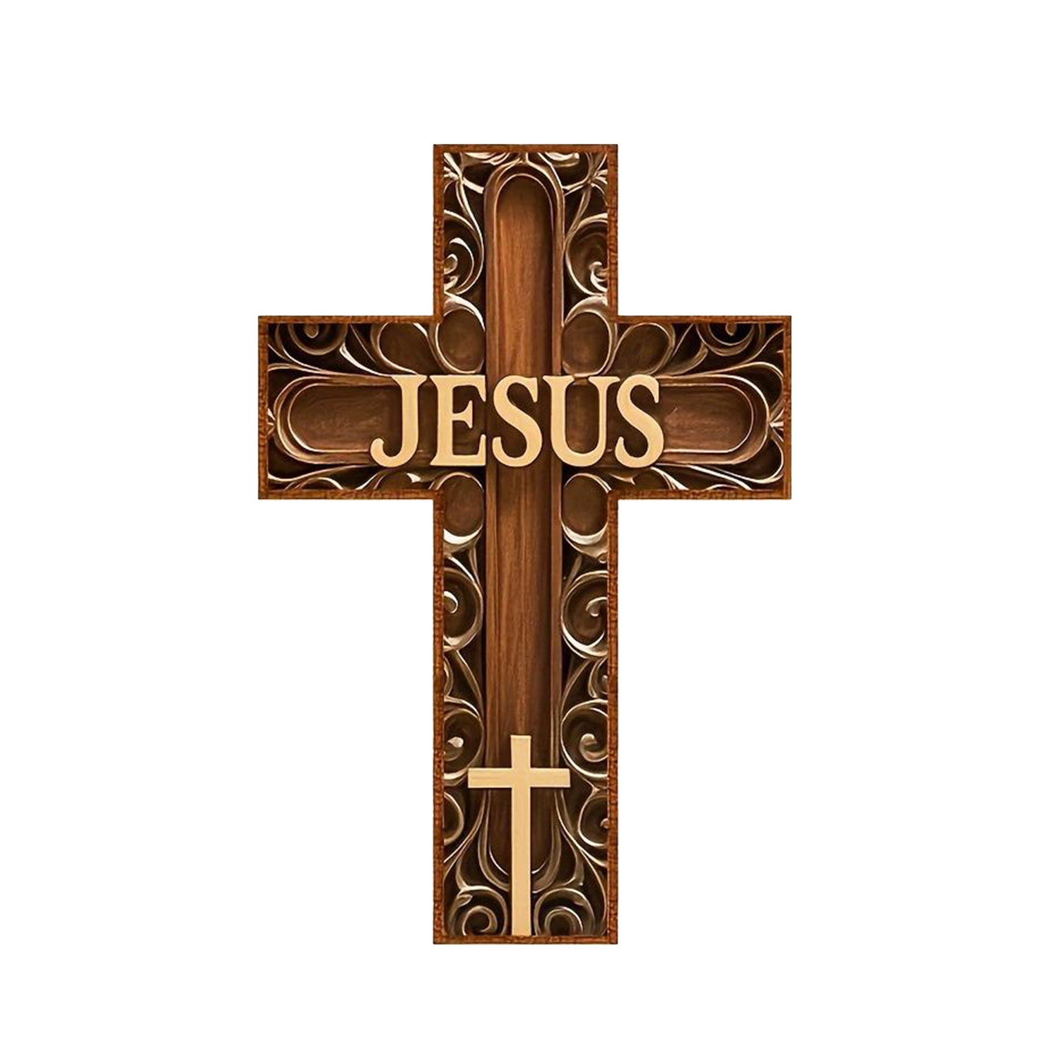 Vintage Wooden Jesus Pocket Cross, Hand-Carved Religious Token for Prayer & Comfort, Portable Standing Cross, Spiritual Gift, Christian Meditation Aid