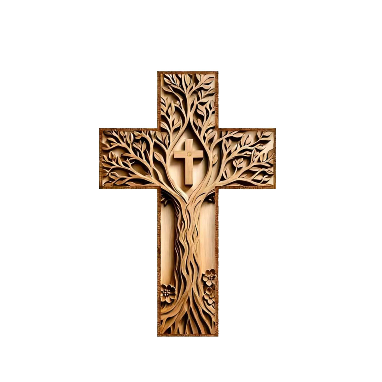 Vintage Wooden Jesus Pocket Cross, Hand-Carved Religious Token for Prayer & Comfort, Portable Standing Cross, Spiritual Gift, Christian Meditation Aid