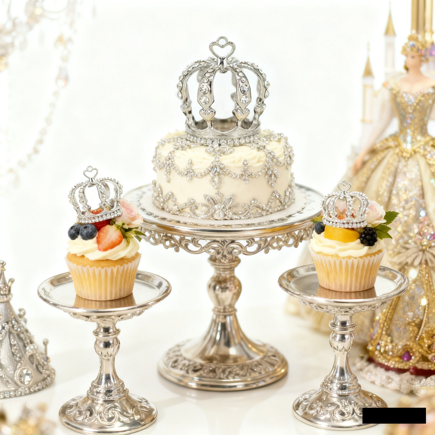 Birthday Decoration Heart-Shaped Alloy Mini Crown - Cake Baking Ornament, Bouquet Accessory & Bottle Lid Decor