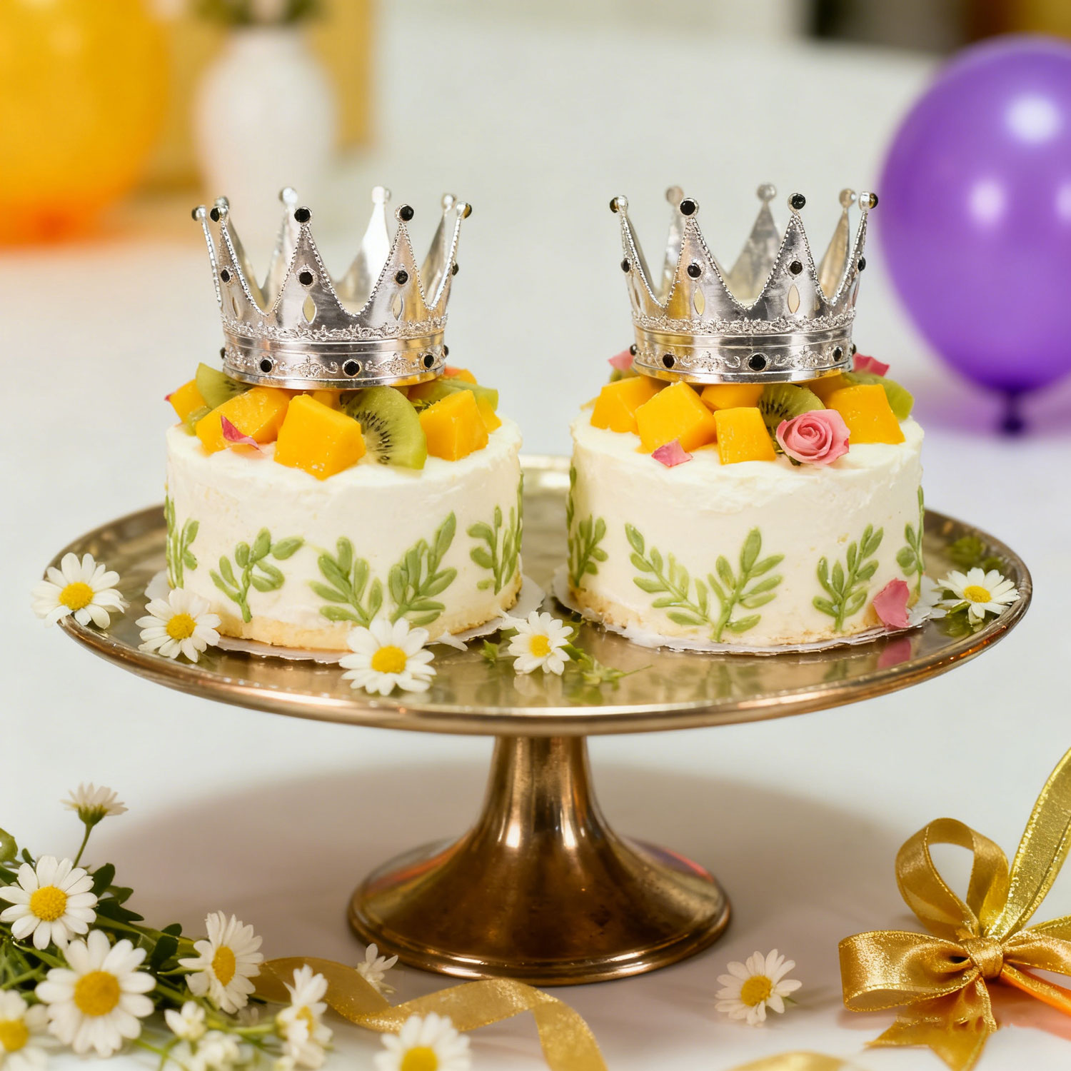 Alloy Crown Decor for Birthday Cake - Round Design, as King's Crown for Role - playing, Party Hair Ornament