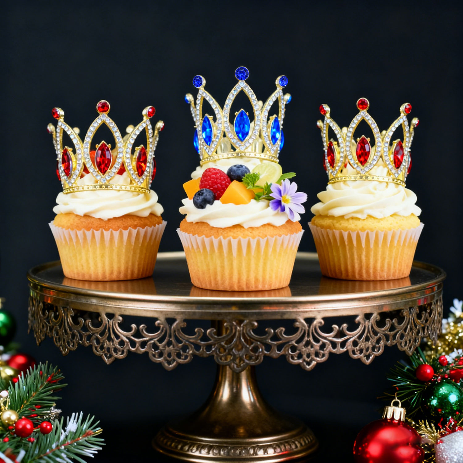 Fresh Flower Crown for Birthday Cake Decoration - Also Kids' Event Party Catwalk Headwear