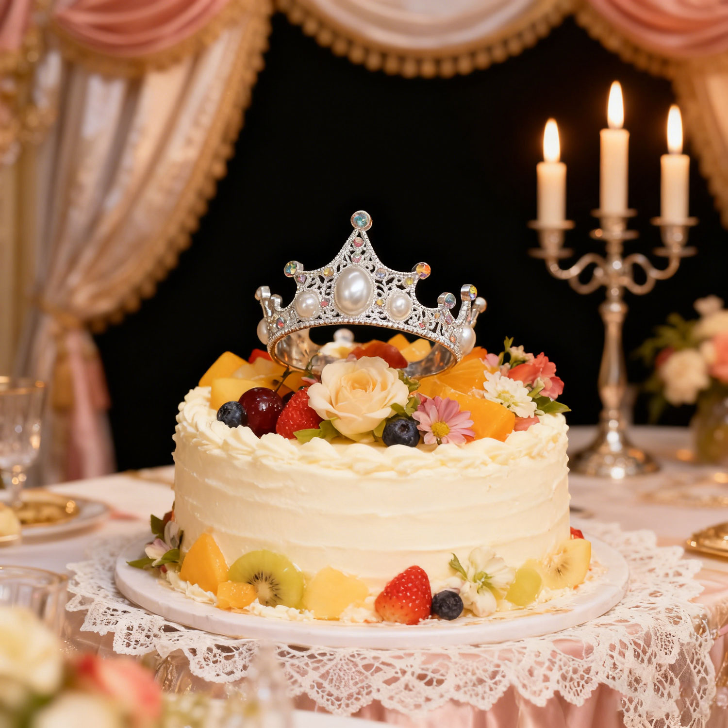 Crown Birthday Cake Decoration - Multi-Use Accessory for Wedding, Performance & Festival