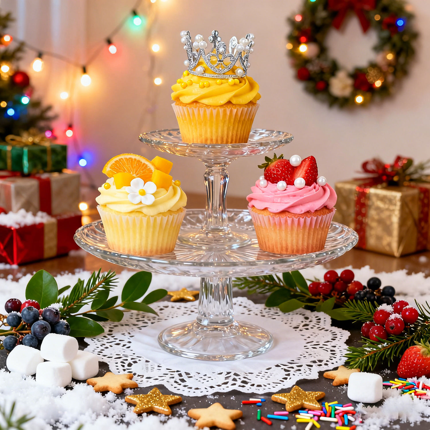 Round Bridal Tiara European Design - Full Crown Hair Accessory for Bride, Flower Girl Hair Decoration, Birthday Cake Topper & Gift Option