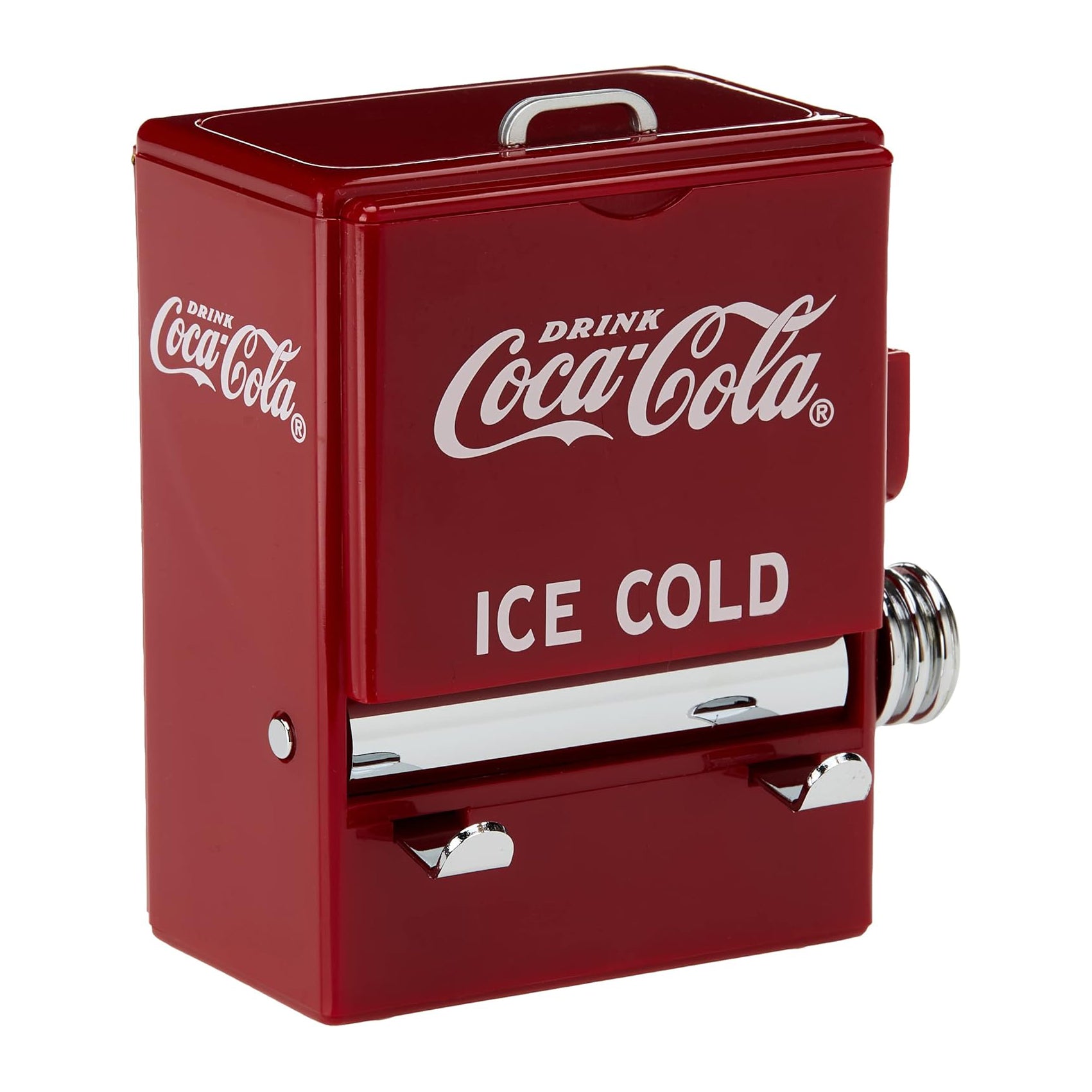 Classic Branded Toothpick Holder | Coca-Cola Themed Dispenser with Chrome Accents, Functional Kitchen & Dining Decor for Fans & Collectors