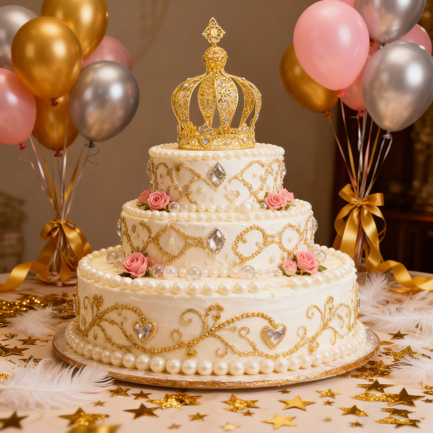 European Retro Metal Castle Tiara - Queen-Style Bold Crown, Perfect for Wedding, Holiday, Birthday | Flower Decoration & Cake Topper