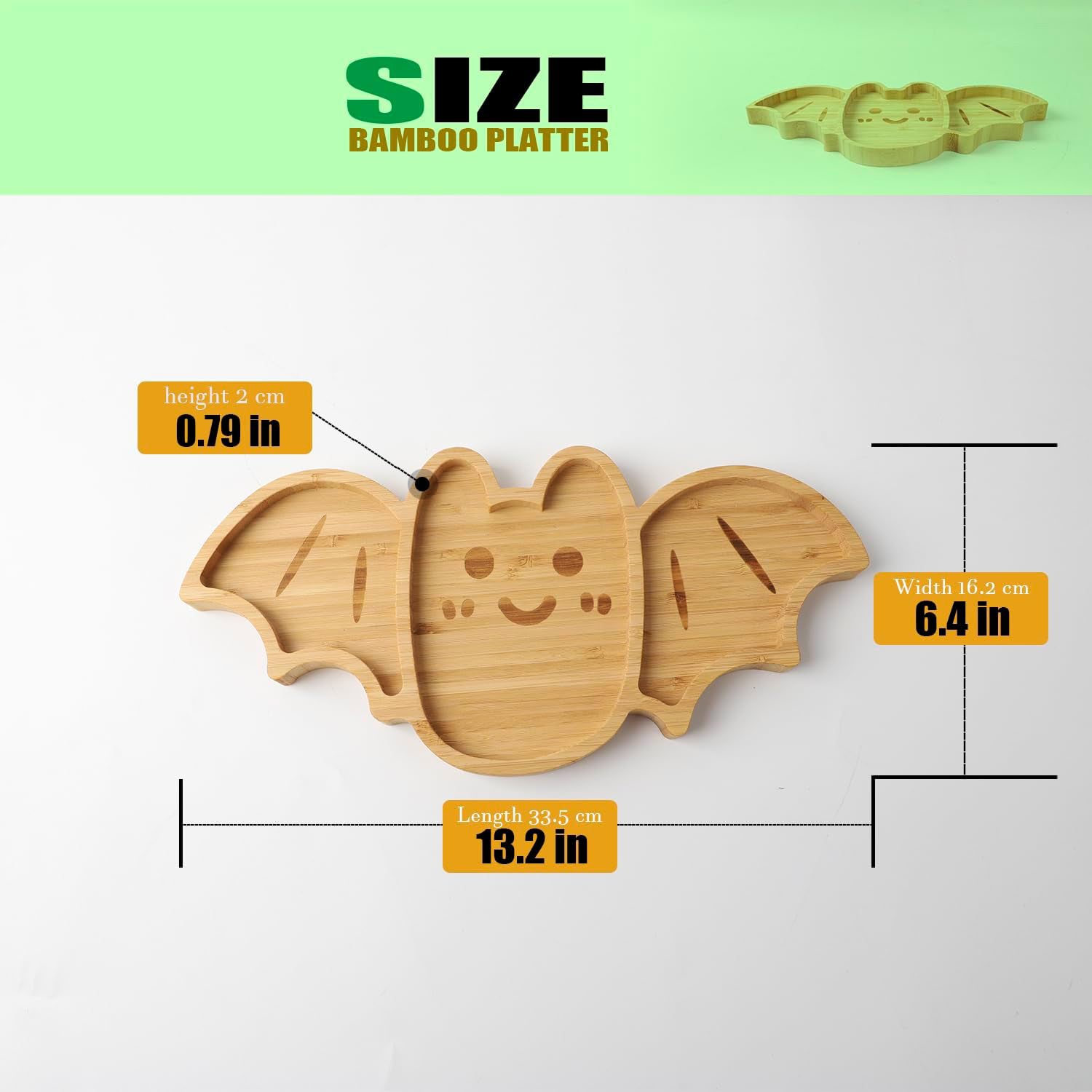 Bat-Shaped Fruit Tray - Halloween-Themed Serving Platter for Parties & Home Decor