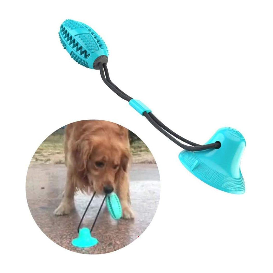 Multifunction Pet Molar Bite Toy, Juguete Mordedor Mascota, Juguete Multifuncional para Mordedura De Molar, Mordedura De Perro del Entrenamiento con Ventosa,Blue