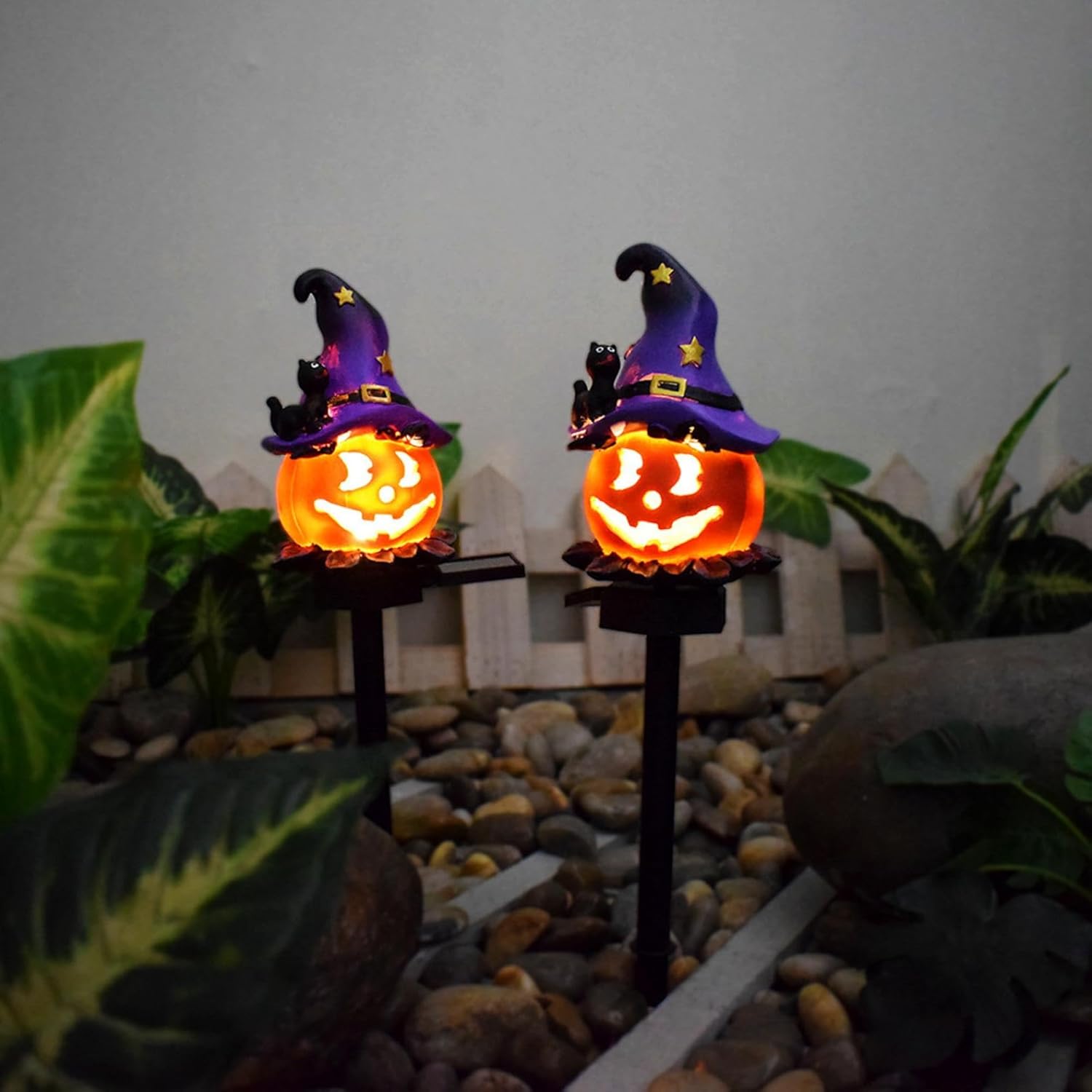 Halloween Decorations, Halloween Yard Stakes Lights, Halloween Decorations Outside Solar Lights, Holiday Party Home Haunted House Yard Art for Lawn Yard Indoor Outdoor