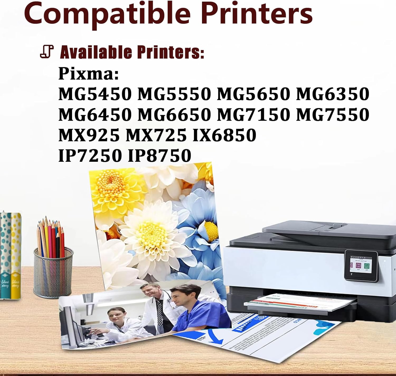 PGI-550XL/CLI-551XL Ink Cartridges Replacement for Canon PGI550XL CLI551XL PGI-550 CLI-551 Ink Cartridge Combo Pack Work for Canon Pixma MG5450 MG5550 Printers